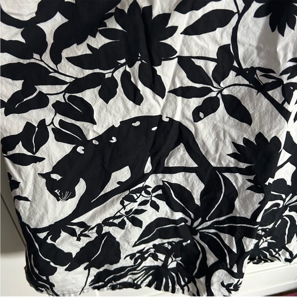 Maeve Anthropologie Chrysanthemum Jumpsuit Black Tropical Print Wide Leg Crop S - Picture 14 of 15